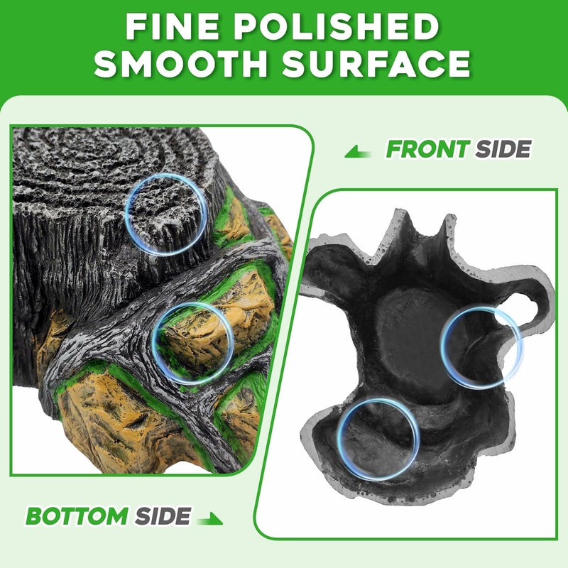 GOZILLA Reptile Cave for Terrarium,Reptile Humid Hide Basking Platform,Resin Root Decor for Frog,Bearded Dragon and Leopard Gecko.(Black-L) - Image 4